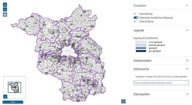Screenshot vom Solaratlas